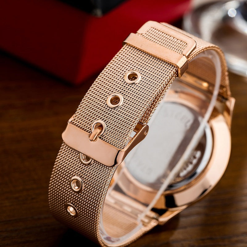 Amazon AliExpress Hot Sale High End Men's Watch Classic Simple Sports Watch Mesh Belt Ultra Thin Spot