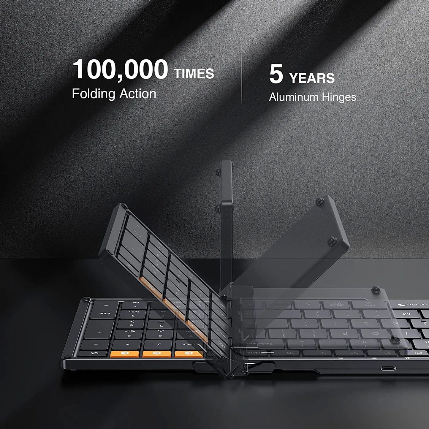 Folding Keyboards With Numeric Keypad Bluetooth Wireless