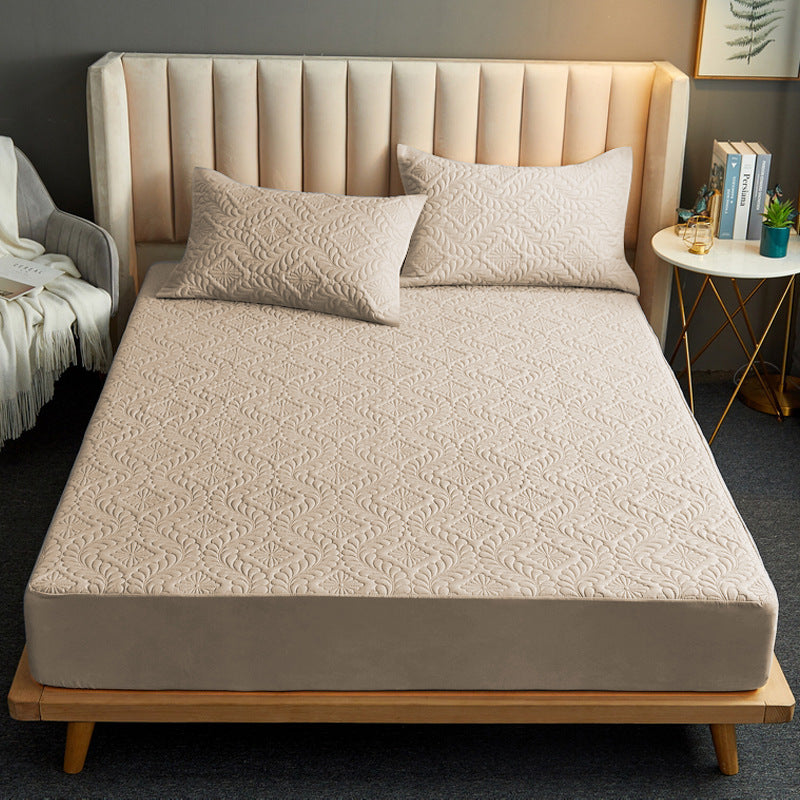 Pure Color Quilted Four Seasons Universal Fitted Sheet