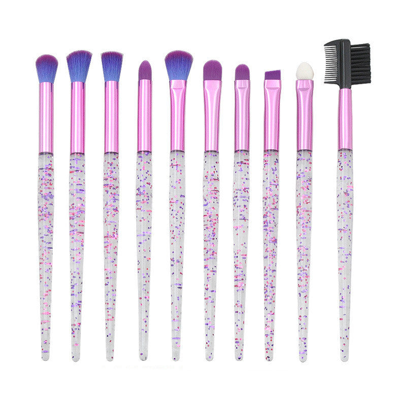 Transparent Starry Sky Plastic Handle Makeup Brush Set