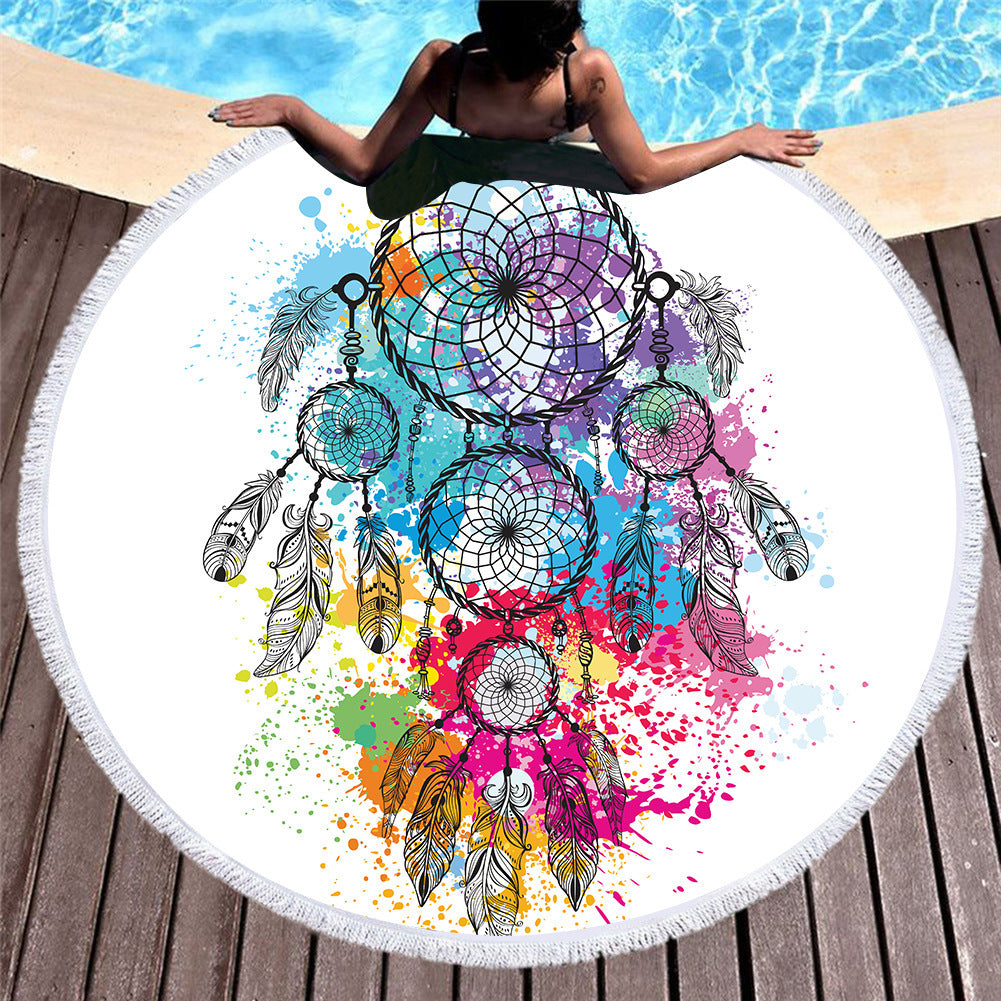 European And American Style Microfiber Round Beach Towel