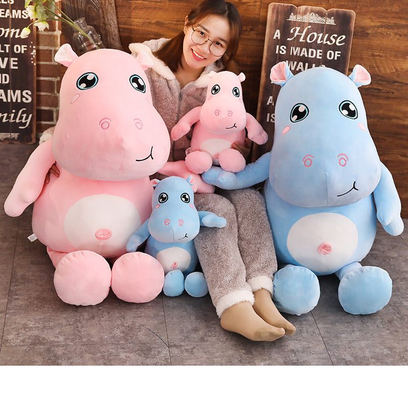 Hippo plush pillow