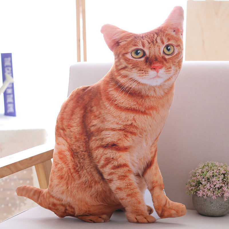 Simulation cat pillow cute cat doll plush toy stereo pet doll