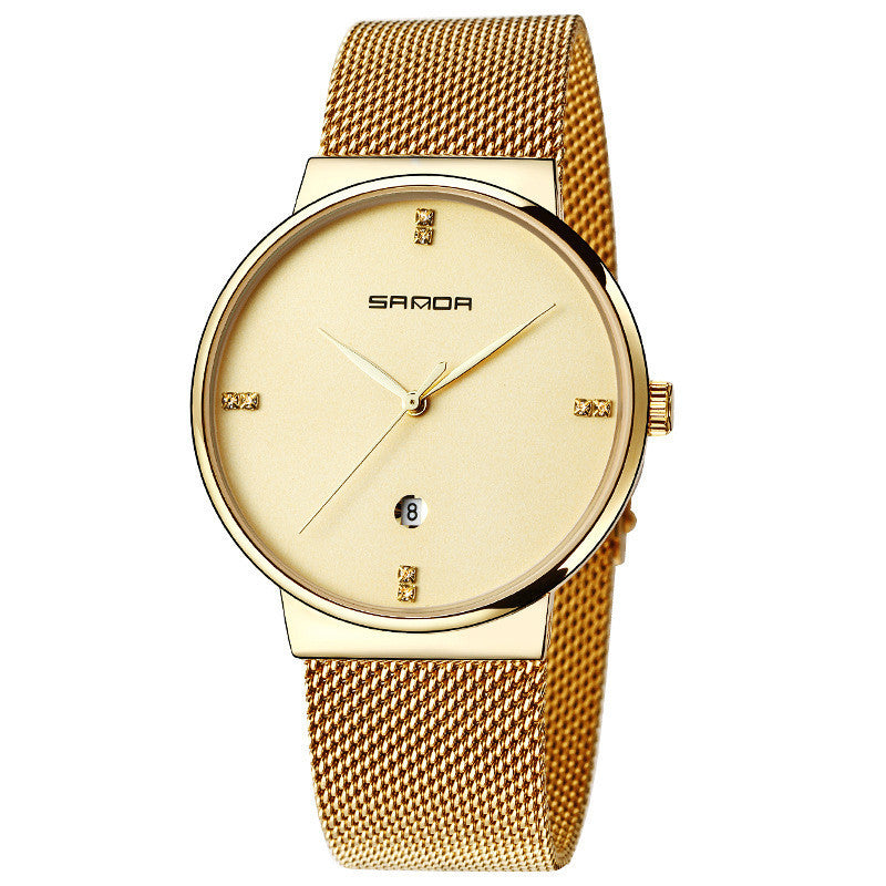 Men's watch mesh belt waterproof quartz watch