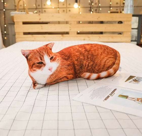 Simulation cat pillow cute cat doll plush toy stereo pet doll
