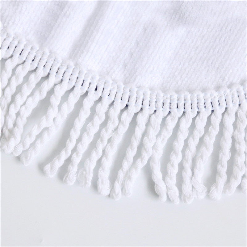Microfiber plus tassel round beach towel