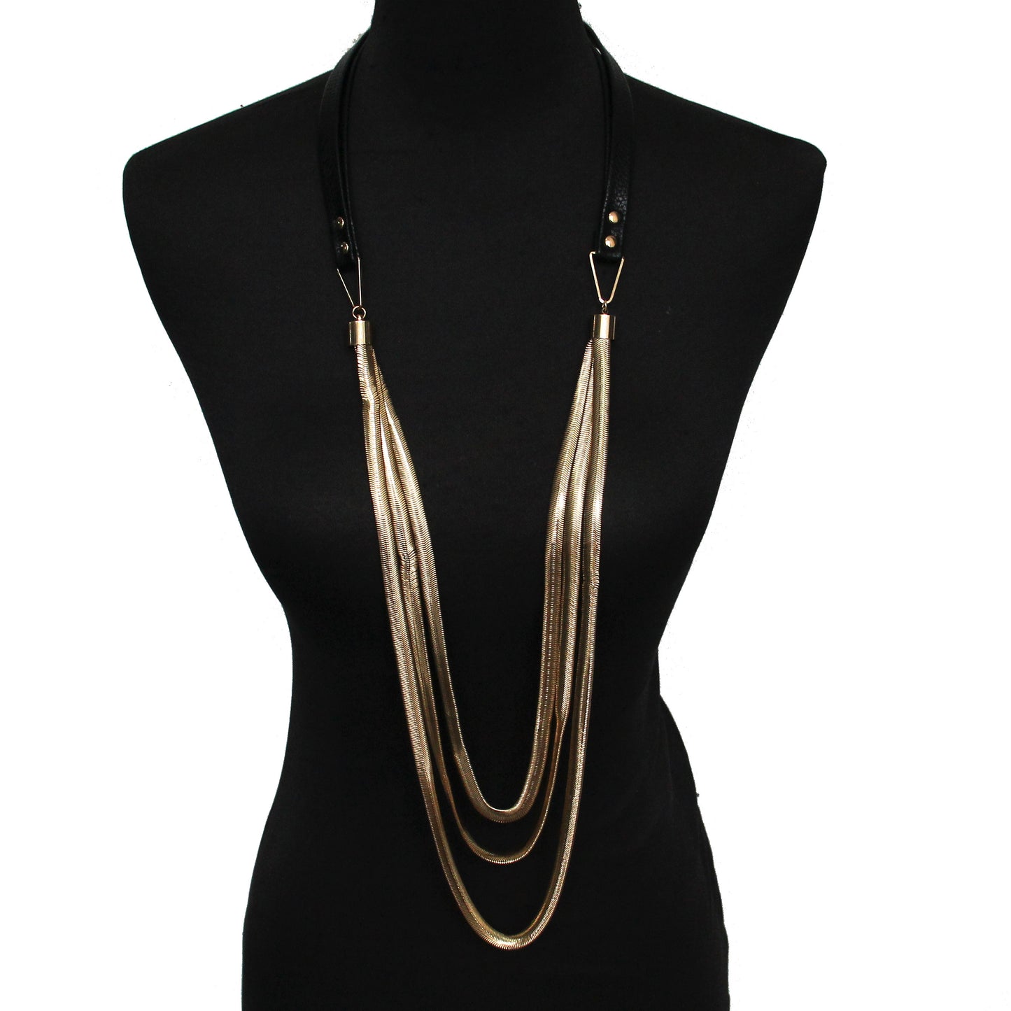Multi layers Leather Snake Chains Necklaces Women Thick Chain Pendants Long Necklaces Statement Jewelry