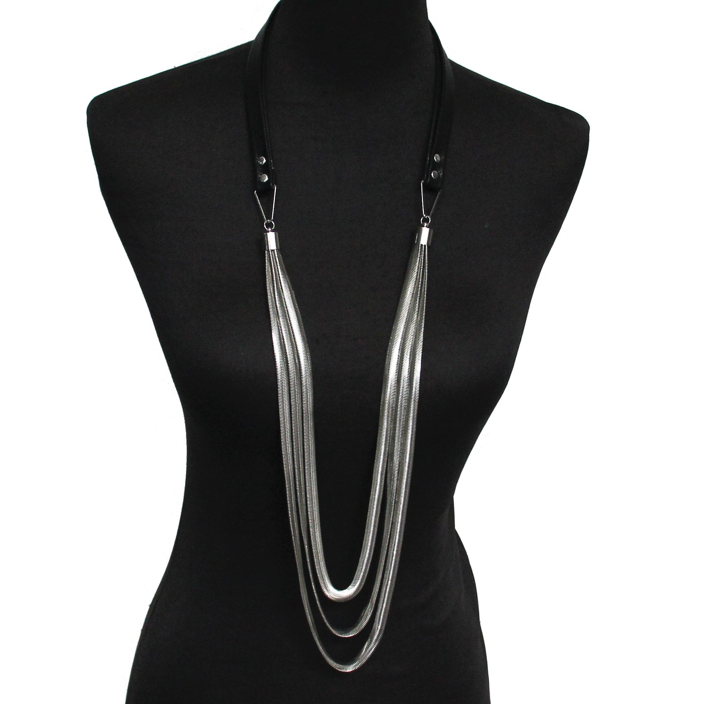 Multi layers Leather Snake Chains Necklaces Women Thick Chain Pendants Long Necklaces Statement Jewelry