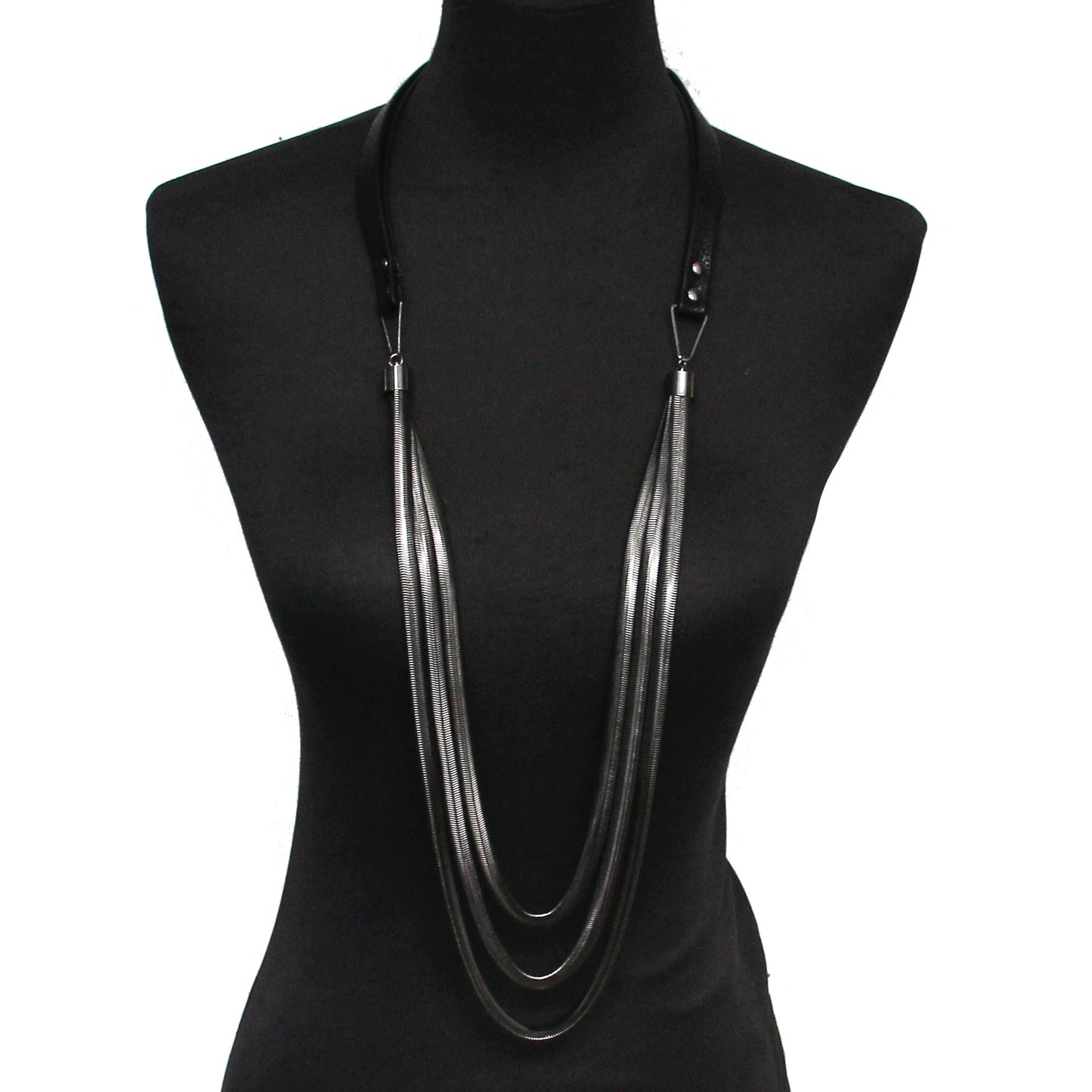 Multi layers Leather Snake Chains Necklaces Women Thick Chain Pendants Long Necklaces Statement Jewelry