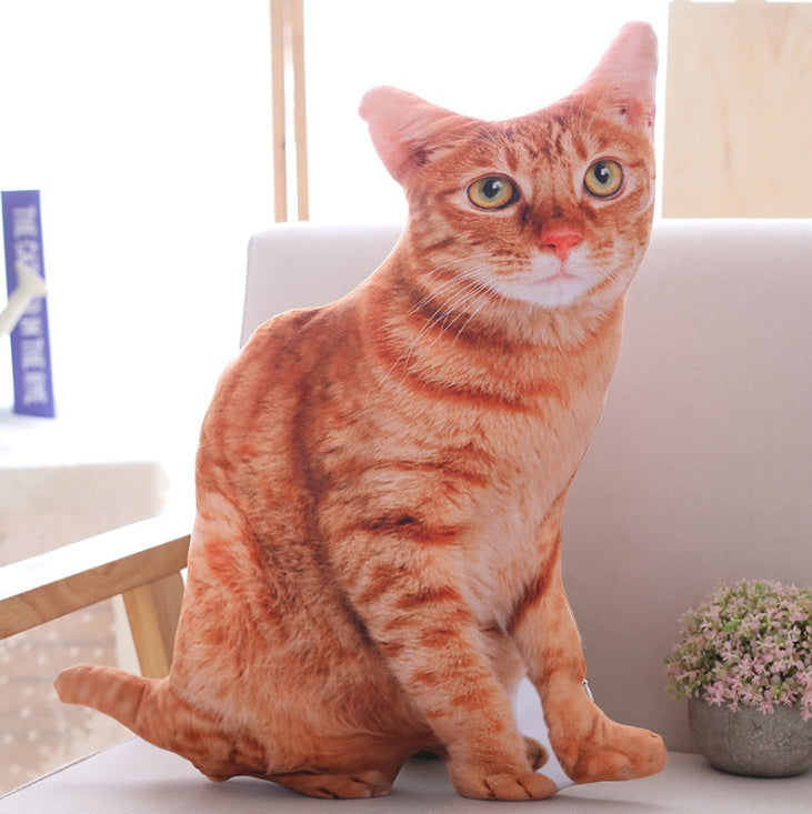 Simulation cat pillow cute cat doll plush toy stereo pet doll