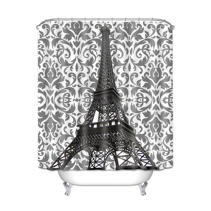 Digital Printing Plus 3 Thick Series Polyester Waterproof Shower Curtain