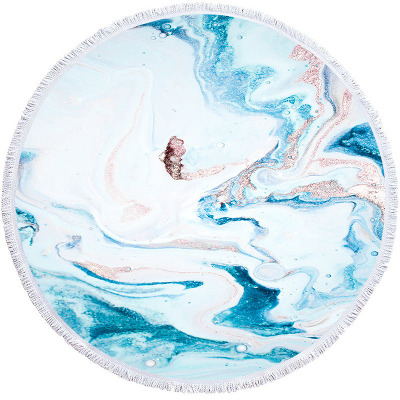 Factory Direct Supply Of Round Printed Beach Towels, Microfiber Shawls, Beach Towels, Flow Gold Series CanBe Customized