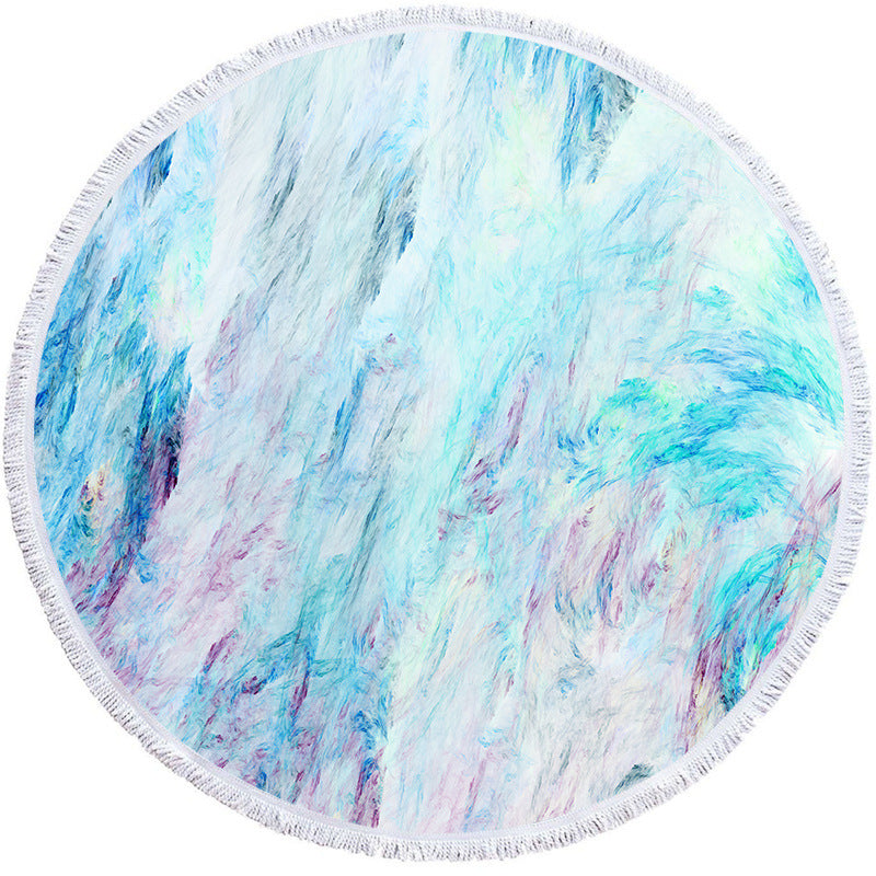 Factory Direct Supply Of Round Printed Beach Towels, Microfiber Shawls, Beach Towels, Flow Gold Series CanBe Customized