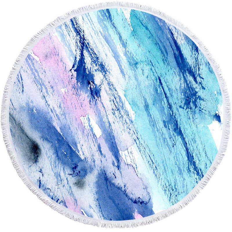 Factory Direct Supply Of Round Printed Beach Towels, Microfiber Shawls, Beach Towels, Flow Gold Series CanBe Customized