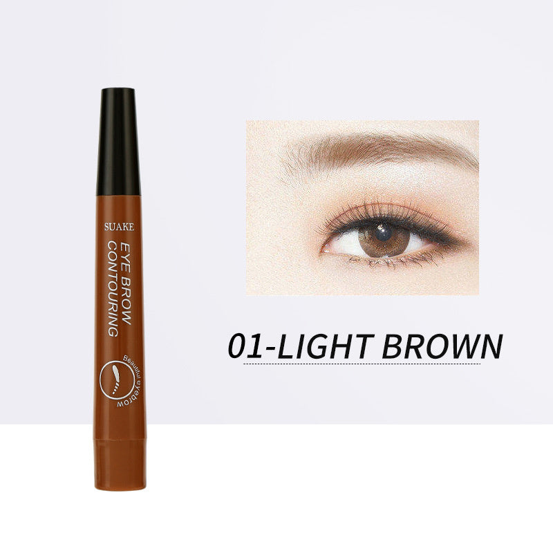 Four-Headed Bifurcated Eyebrow Pencil Lasts For A Long Time Without Smudging
