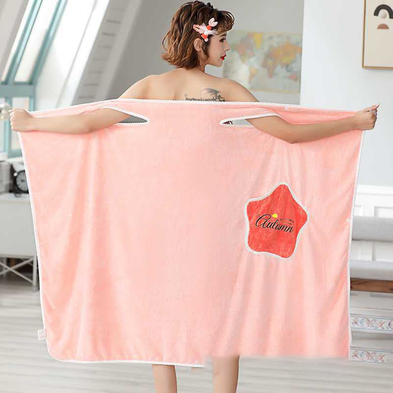 Star Pockets Can Be Worn With Bath Towels, Slings, Bath Skirts, Coral Fleece