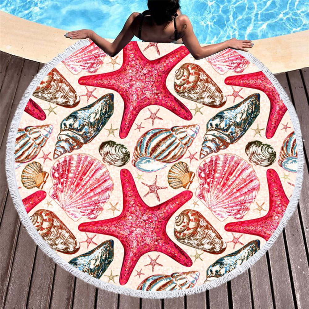 Marine Animals, Turtles And Dolphins, Amazon Fashion European And American Round Microfiber Digital Printing Beach Towels
