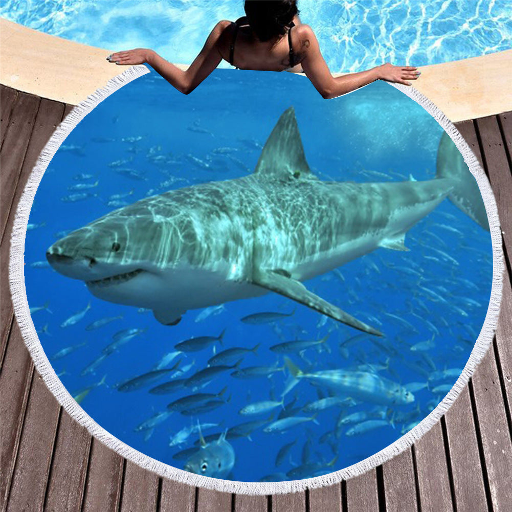 Marine Animals, Turtles And Dolphins, Amazon Fashion European And American Round Microfiber Digital Printing Beach Towels