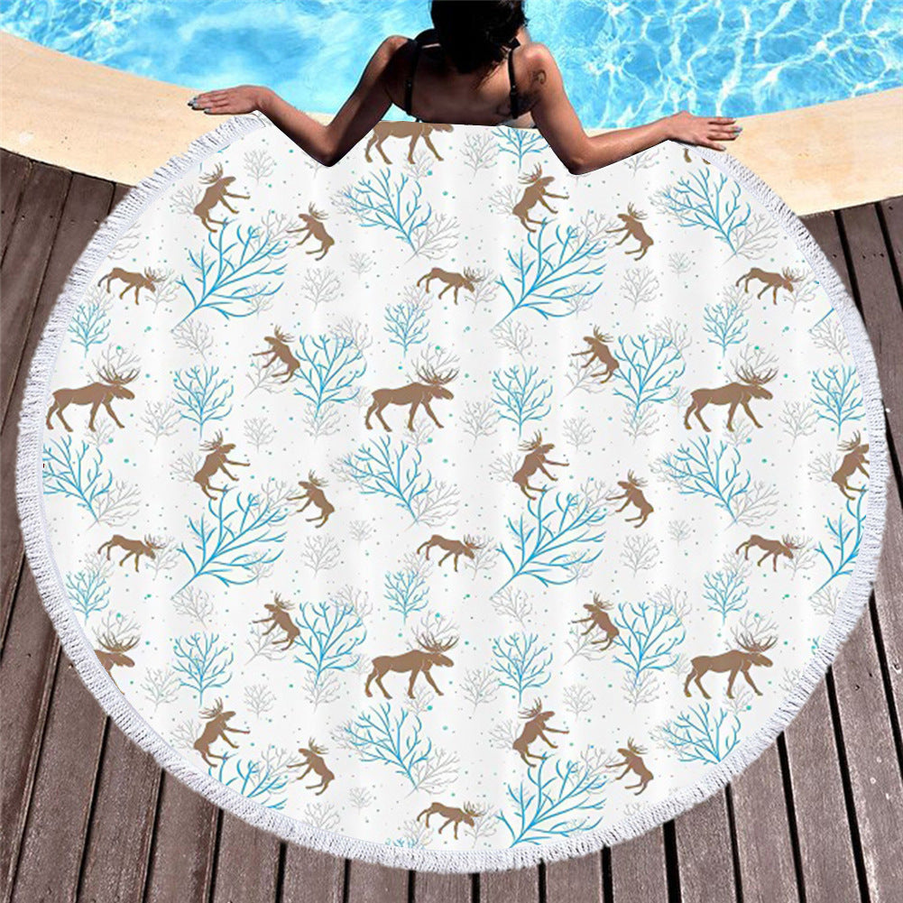 Marine Animals, Turtles And Dolphins, Amazon Fashion European And American Round Microfiber Digital Printing Beach Towels
