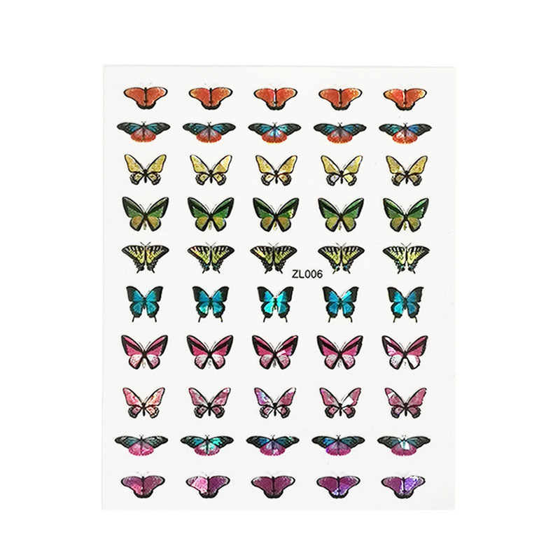 Farfalla Olografica Disegni Adesivo Decalcomania Del Chiodo Cursore Fai Da Te Per Manicure Nail Art Filigrana Manicure Decor