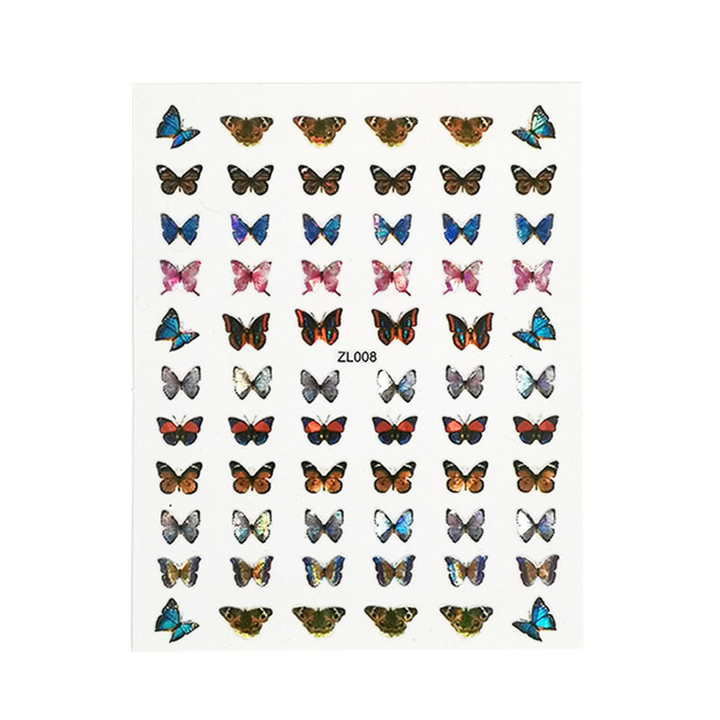 Farfalla Olografica Disegni Adesivo Decalcomania Del Chiodo Cursore Fai Da Te Per Manicure Nail Art Filigrana Manicure Decor
