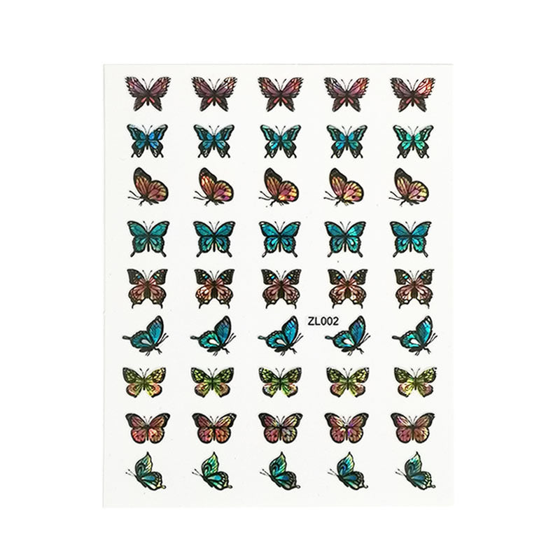 Farfalla Olografica Disegni Adesivo Decalcomania Del Chiodo Cursore Fai Da Te Per Manicure Nail Art Filigrana Manicure Decor