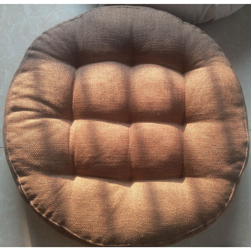 Cotton and linen round cushion