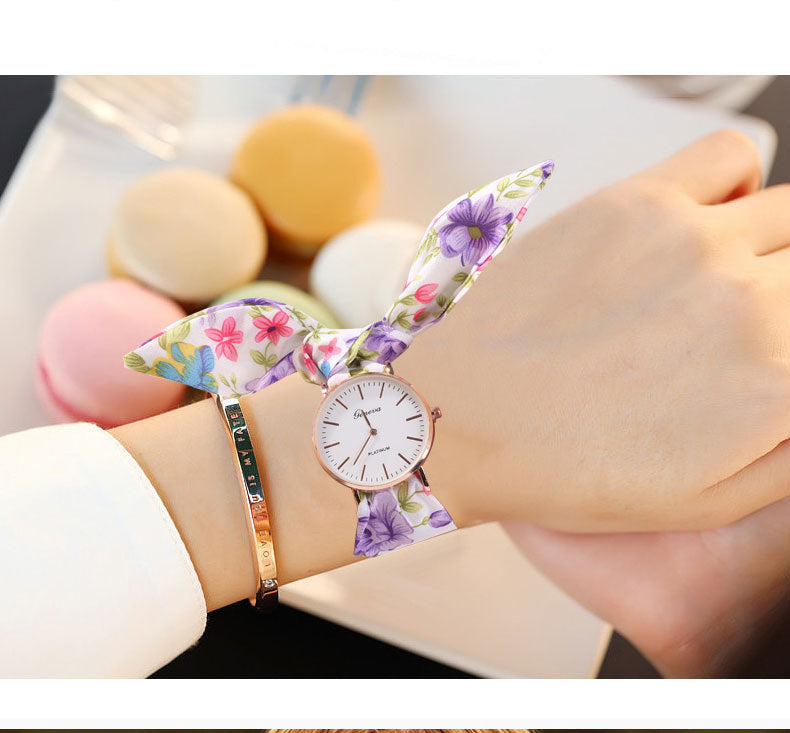 Calico strap quartz watch