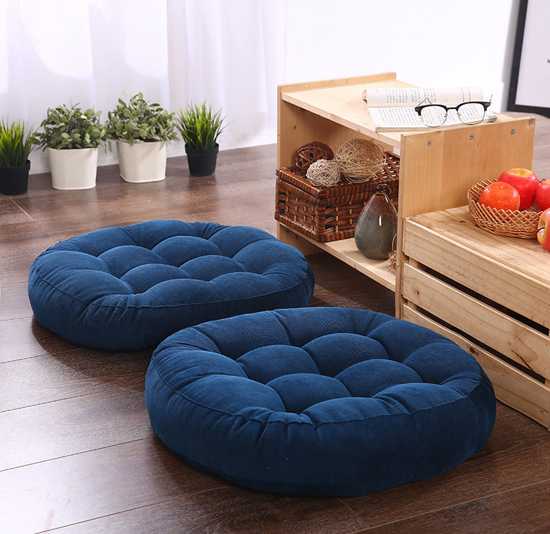 Cotton and linen round cushion