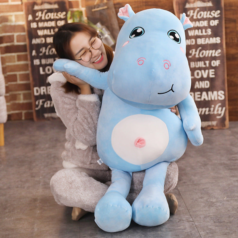 Hippo plush pillow