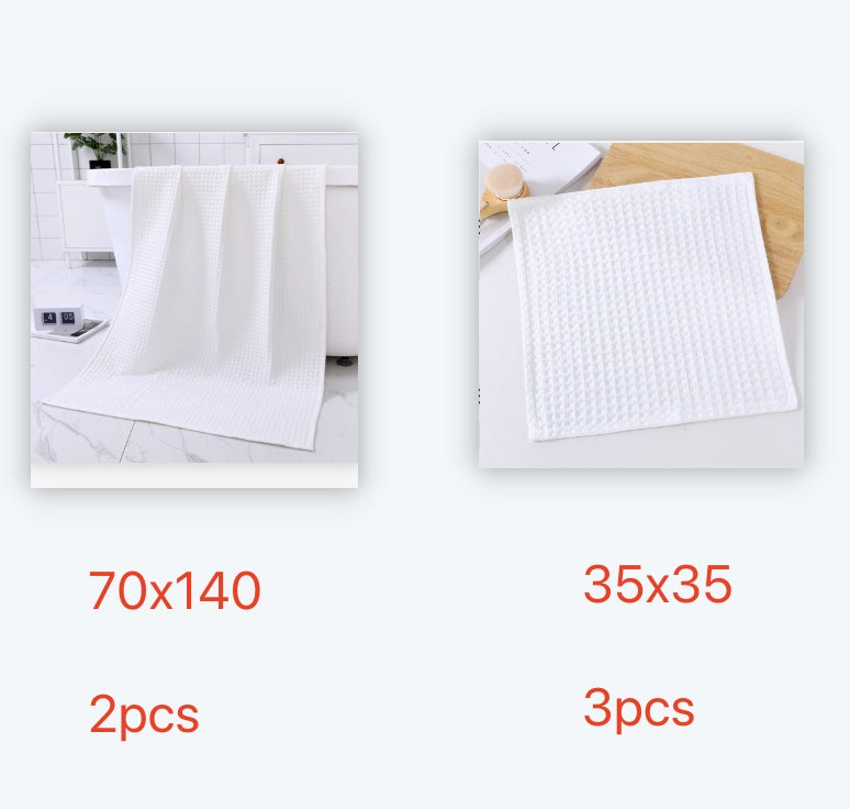 Water-absorbing Quick-drying Pure Cotton Waffle Bath Towel