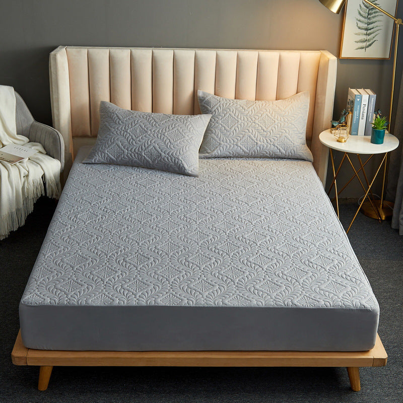 Pure Color Quilted Four Seasons Universal Fitted Sheet