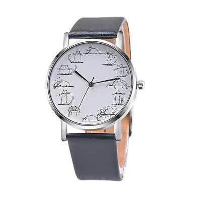 Lazy Cute Cat Female Child Student Watch