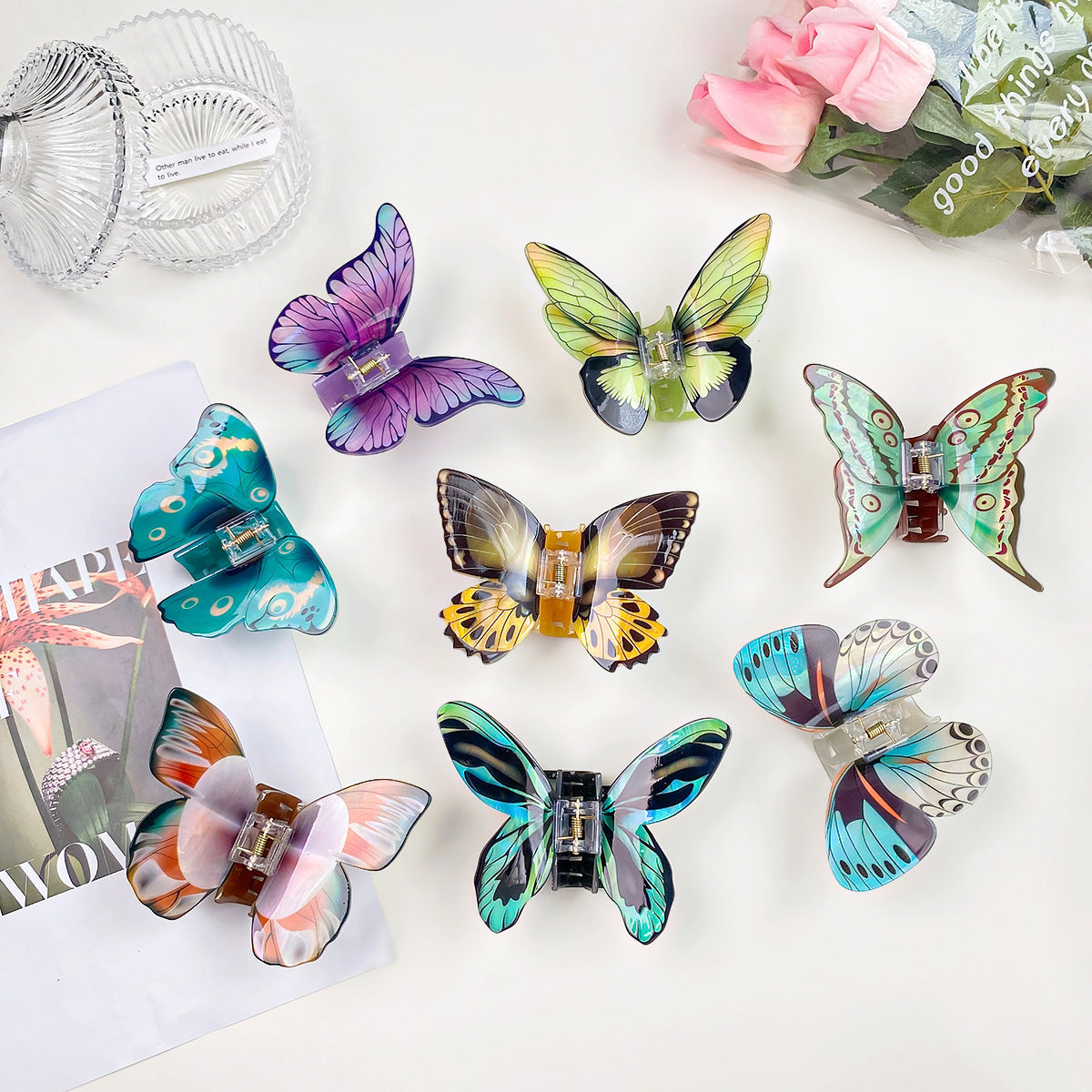 Female High-end Simulation Butterfly Grab Clip