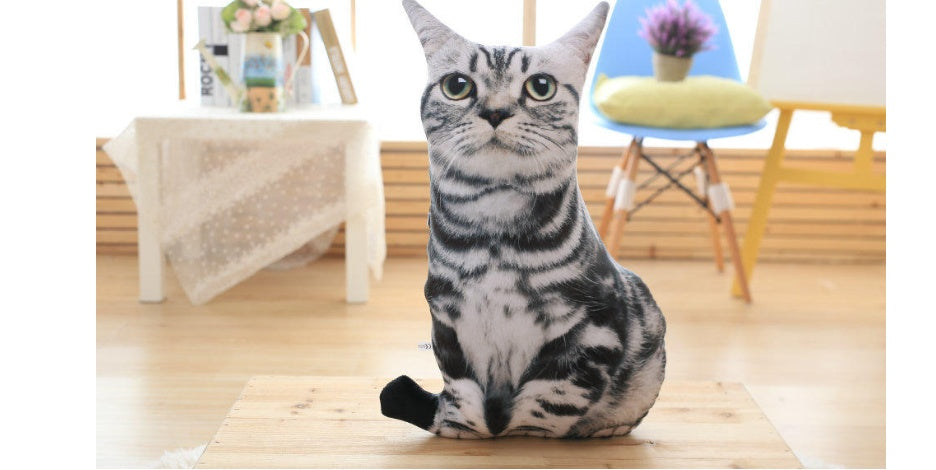 Simulation cat pillow cute cat doll plush toy stereo pet doll