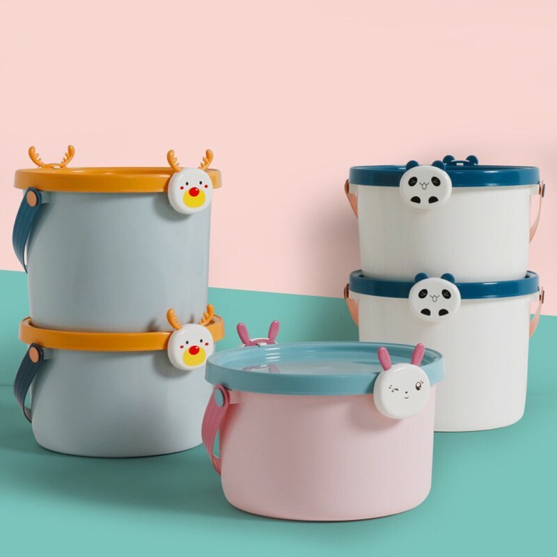 Children's cartoon portable plastic bucket toy storage bucket