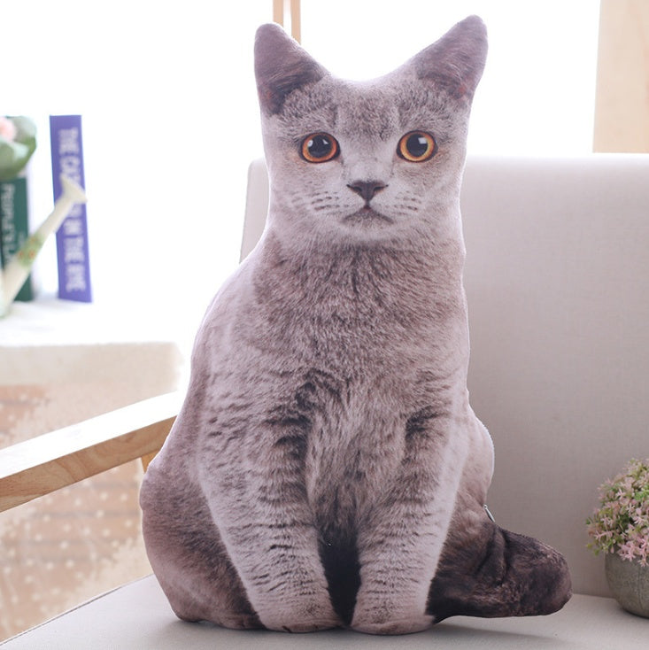 Simulation cat pillow cute cat doll plush toy stereo pet doll
