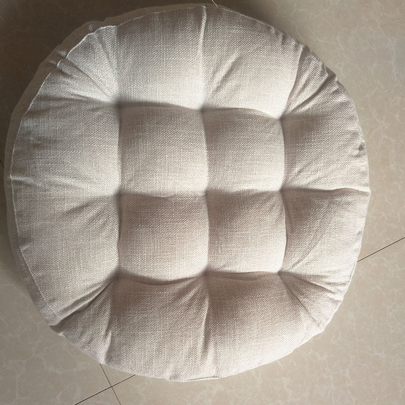 Cotton and linen round cushion