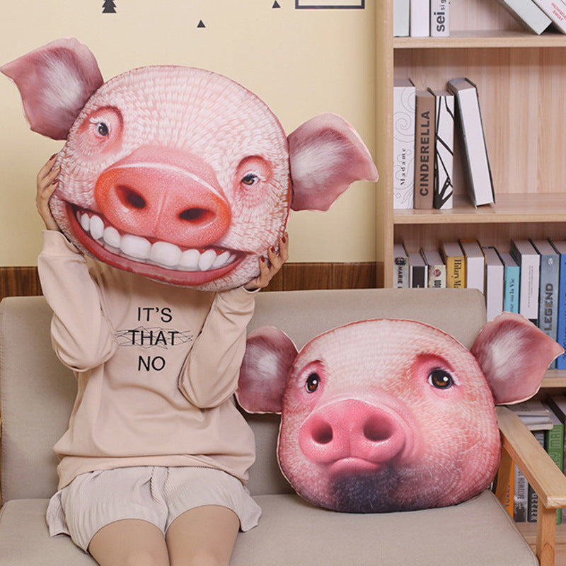 Pig head plush doll