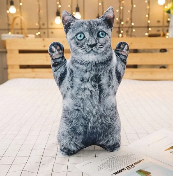 Simulation cat pillow cute cat doll plush toy stereo pet doll
