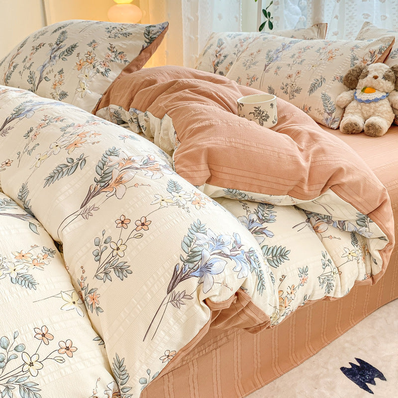 Maternal And Child Grade Washed Jacquard Yarn Cotton Mattress Cover