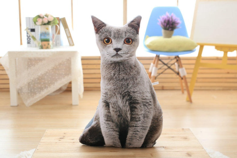 Simulation cat pillow cute cat doll plush toy stereo pet doll