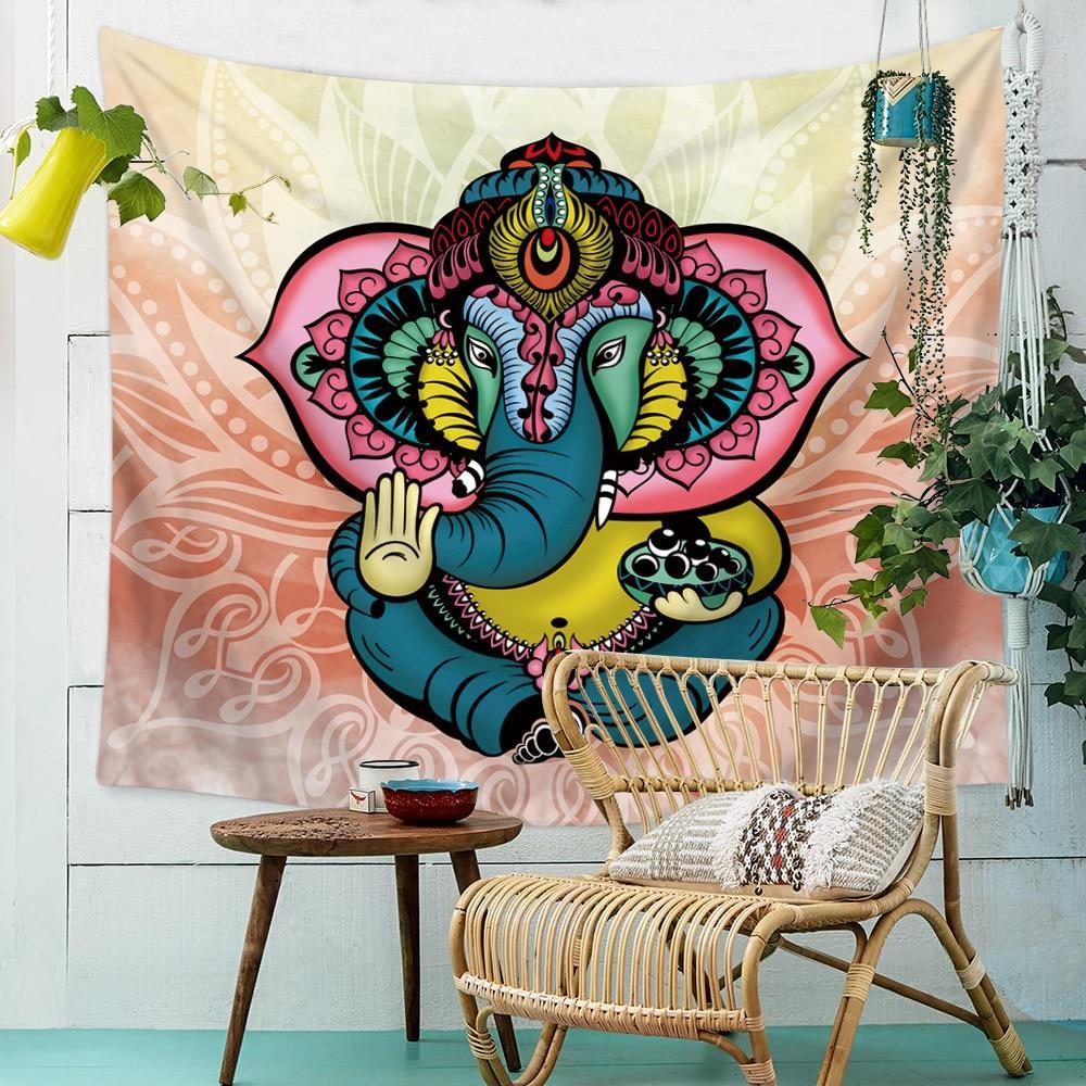 Light Mosaic Hindi Elephant Tapestry
