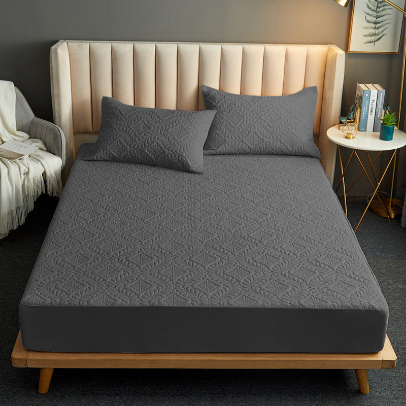 Pure Color Quilted Four Seasons Universal Fitted Sheet