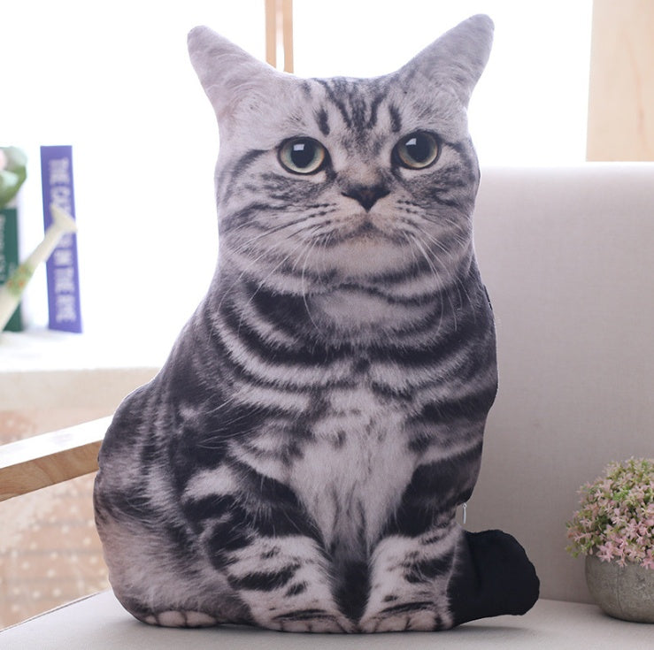 Simulation cat pillow cute cat doll plush toy stereo pet doll