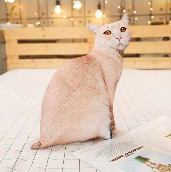 Simulation cat pillow cute cat doll plush toy stereo pet doll