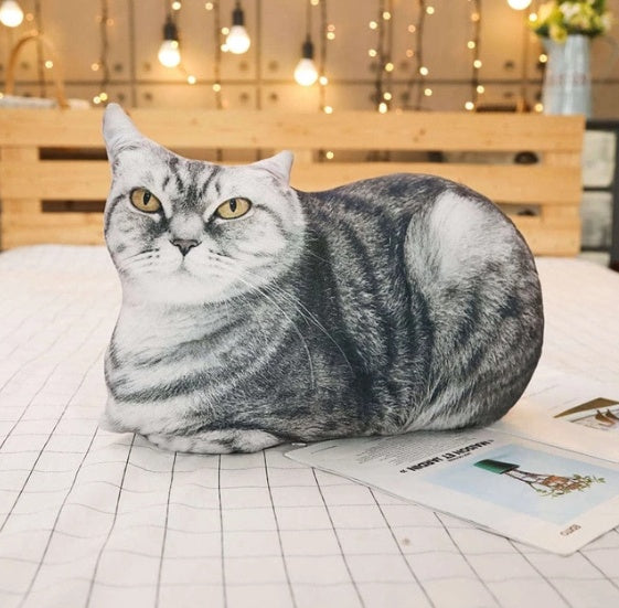 Simulation cat pillow cute cat doll plush toy stereo pet doll