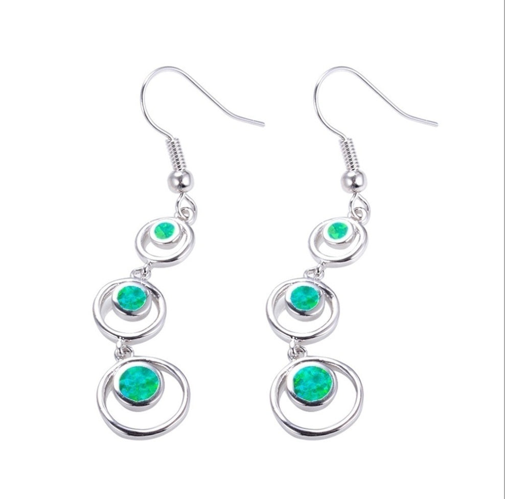 HAIMIS Hot Sale Blue Fire Opal For Women Fashion Jewelry Earrings - Heart Free Gift Box