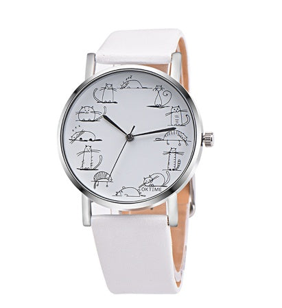 Lazy Cute Cat Female Child Student Watch