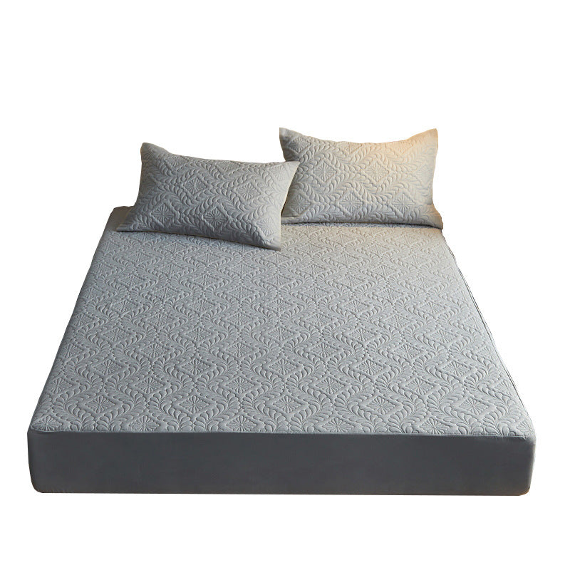 Pure Color Quilted Four Seasons Universal Fitted Sheet